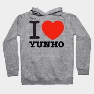 i love Ateez Yunho text typography heart | Morcaworks Hoodie